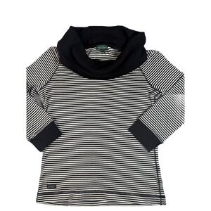 Lauren Ralph Lauren‎ Pullover Top Women's Small Black  White Striped Nautical